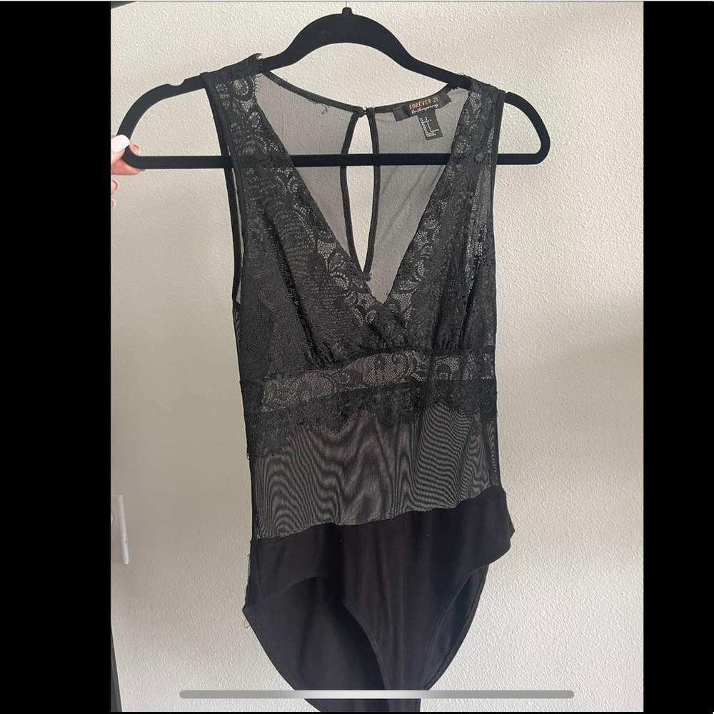 Black Lace Body Suit -S